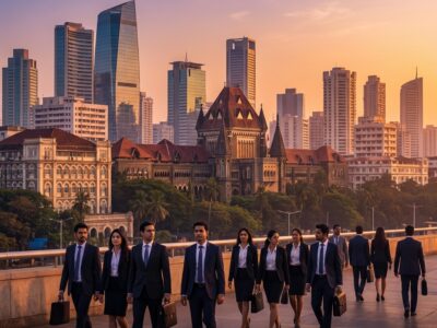 Top lawyers in Mumbai with Bombay High Court in background - Sarosh Damania and Co