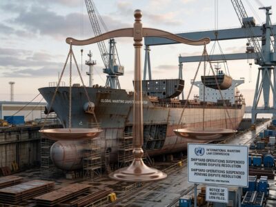 Shipyard vessel construction barge detention legal dispute India
